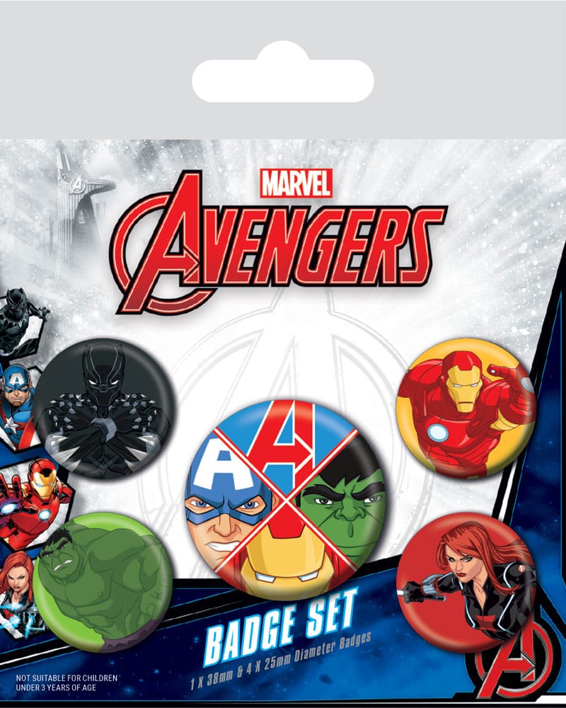 Marvel - Avengers Assemble Pin-Back Buttons 5-Pack