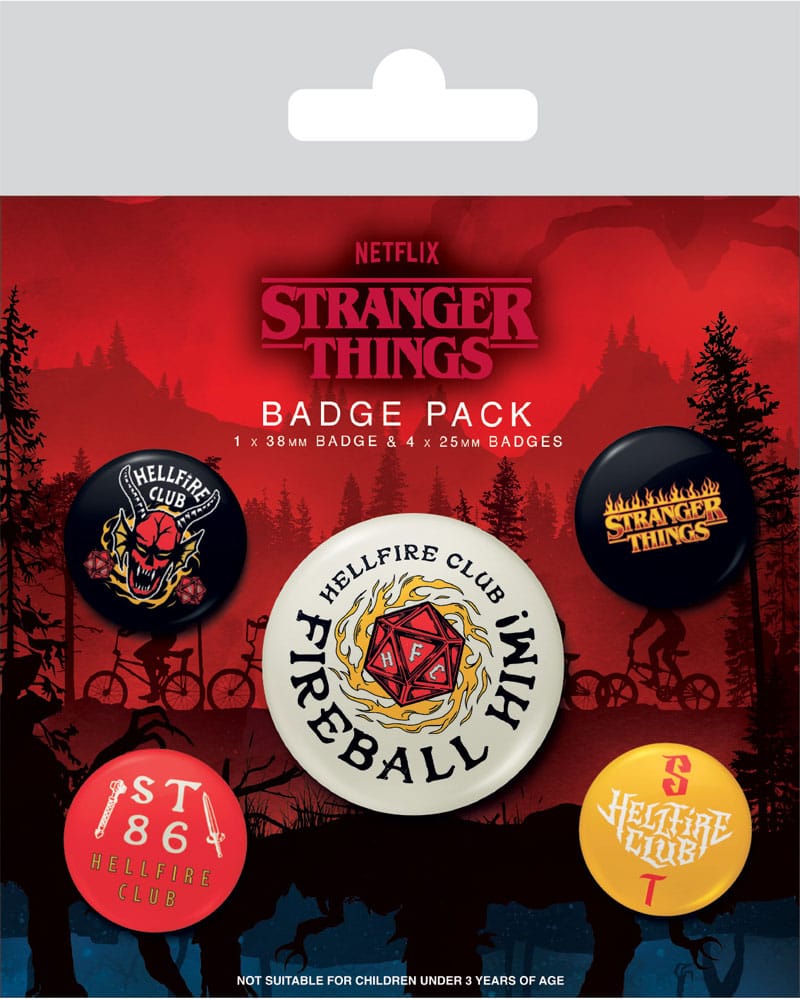 Läs mer om Stranger Things 4 - Hellfire Club Pin-Back Buttons 5-Pack