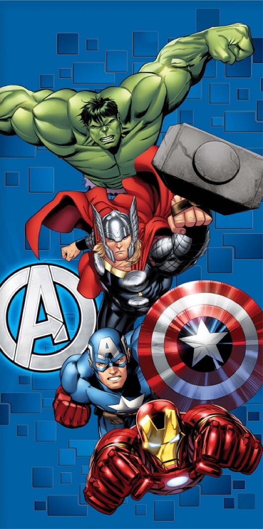 Läs mer om Marvel Avengers Blue Handduk - 70 x 140 cm