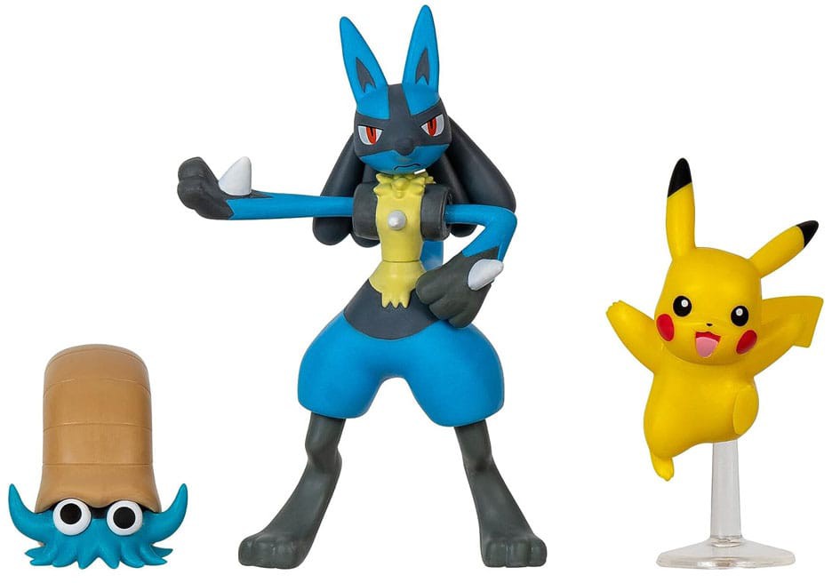 Läs mer om Pokémon: Battle Figure Set - Pikachu, Omanyte, Lucario 3-Pack