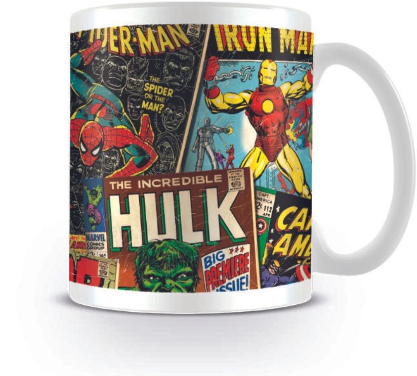 Läs mer om Marvel - Retro Comic Mugg